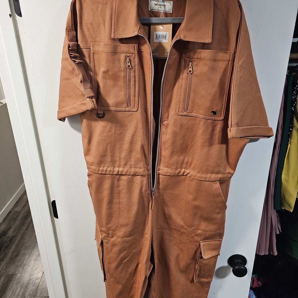 Wondery Orange Utility Jumpsuit